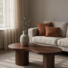 Bruine Salontafel van Mangohout 120 cm – Boho Japandi Design - Studio Botanika