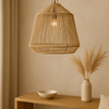 Conische Hanglamp van Zeegras - Boho Stijl