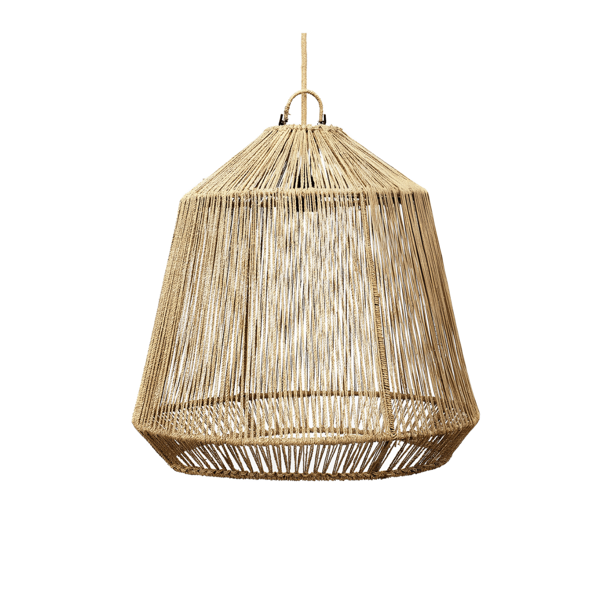 Conische Hanglamp van Zeegras - Boho Stijl