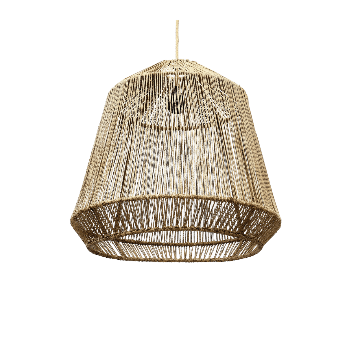 Conische Hanglamp van Zeegras - Boho Stijl