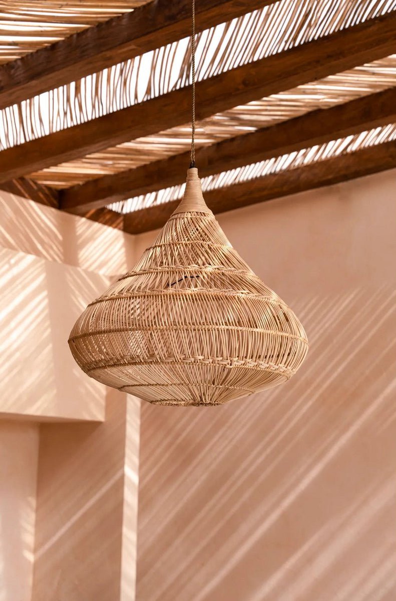 Druppel Rotan Hanglamp – Boho Hanglamp Naturel