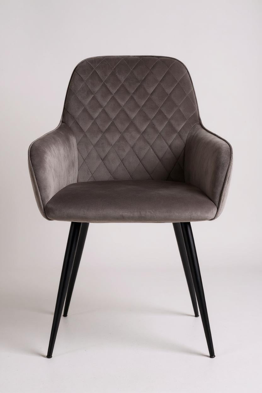 Eetkamerstoel Taupe Bruin Fluweel - Set van 2 - Studio Botanika