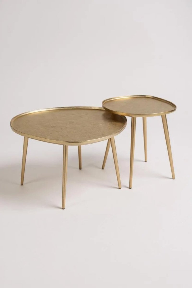 Gouden Bijzettafels van Aluminium – Luxe Set van 2 Tafels - Studio Botanika