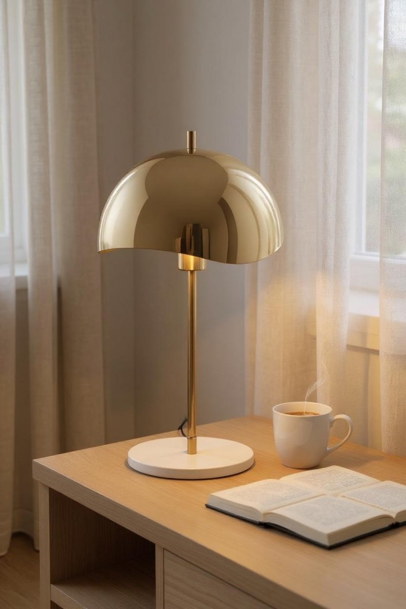 Gouden Tafellamp met marmer - 56cm