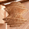 Handgemaakte Rotan Hanglamp – Sculpturale Boho Lamp met Organische Vorm