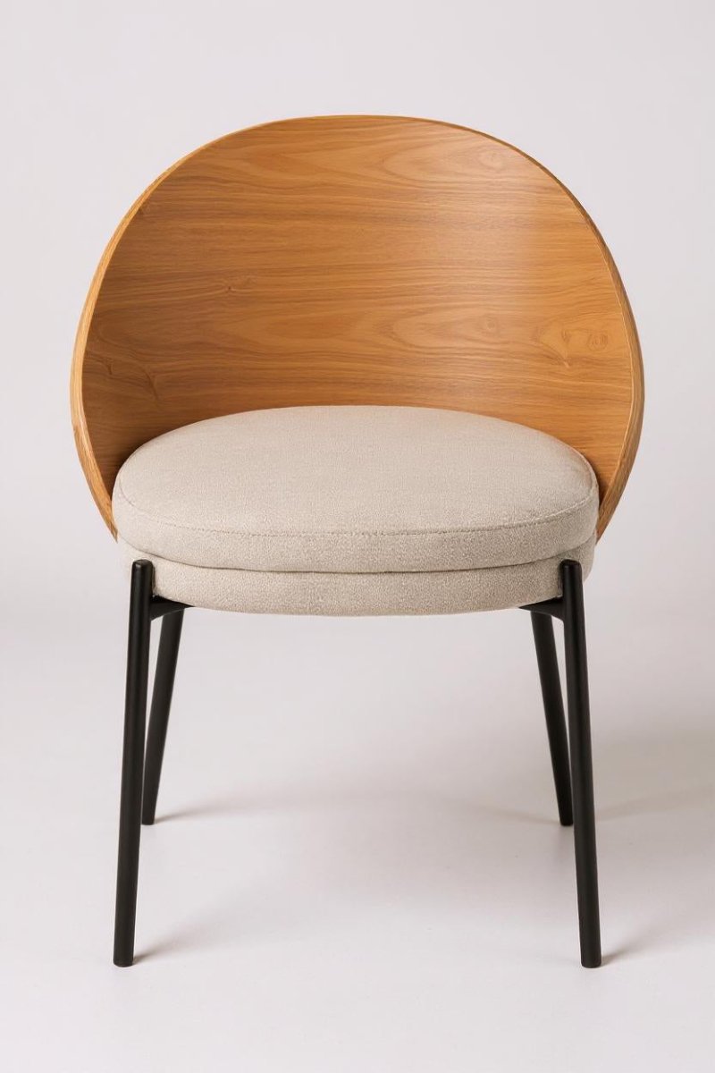 Houten Eetkamerstoel Naturel Beige – Boho & Japandi Design - Studio Botanika