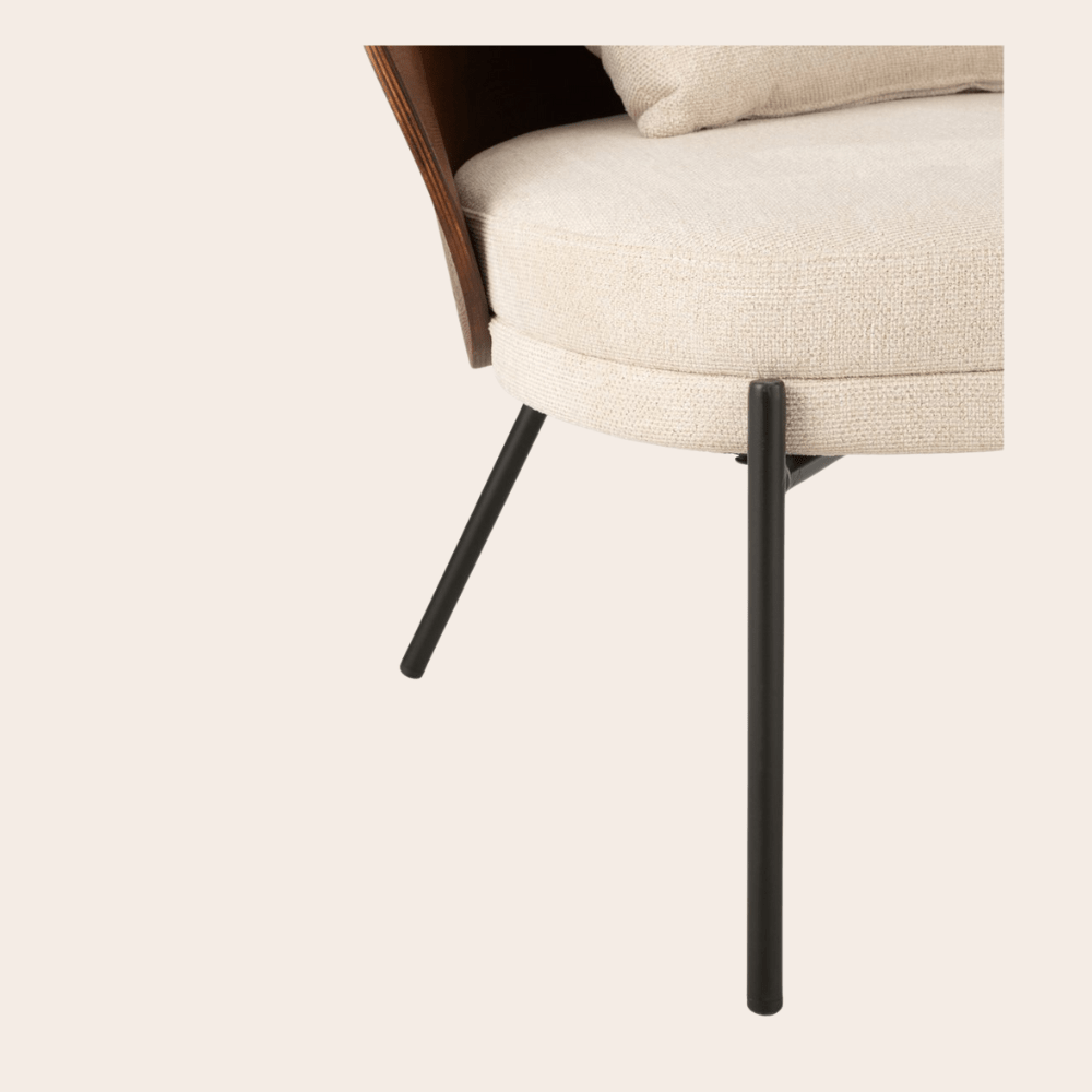 Houten Loungestoel Bruin Beige – Lage Stoel in Japandi & Boho Stijl - Studio Botanika