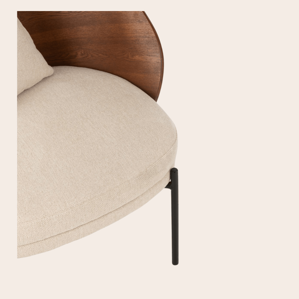 Houten Loungestoel Bruin Beige – Lage Stoel in Japandi & Boho Stijl - Studio Botanika