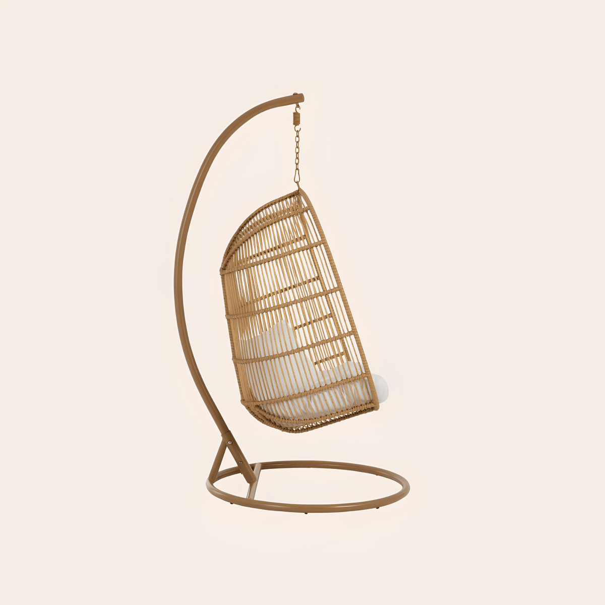 Houten Ovale Hangstoel Naturel – Boho stijl - Studio Botanika