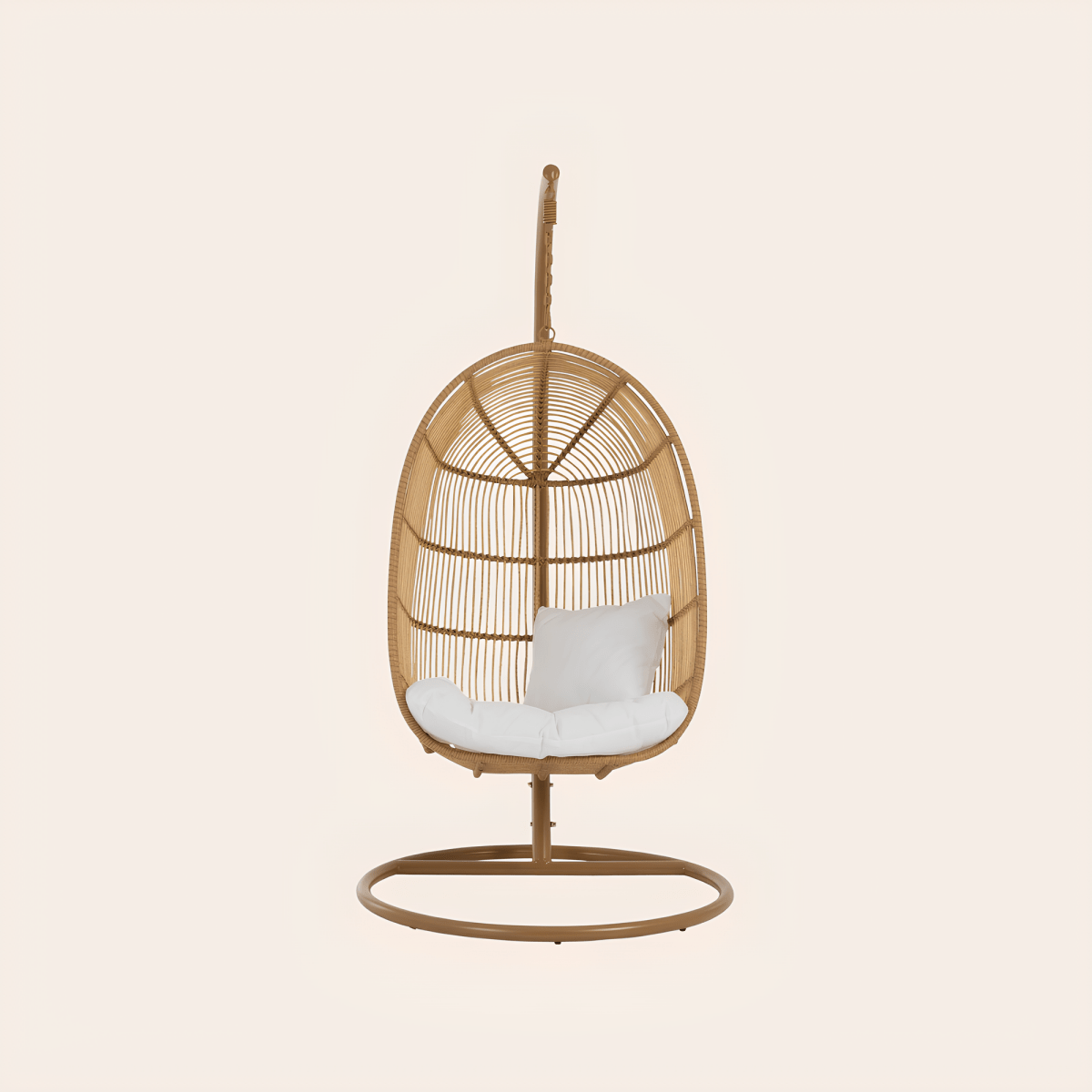 Houten Ovale Hangstoel Naturel – Boho stijl - Studio Botanika