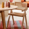 Houten Eetkamerstoel Naturel met Rotan – Boho Japandi Stijl - Studio Botanika