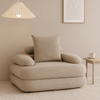 Japandi Loungestoel Beige - Bouclé stof