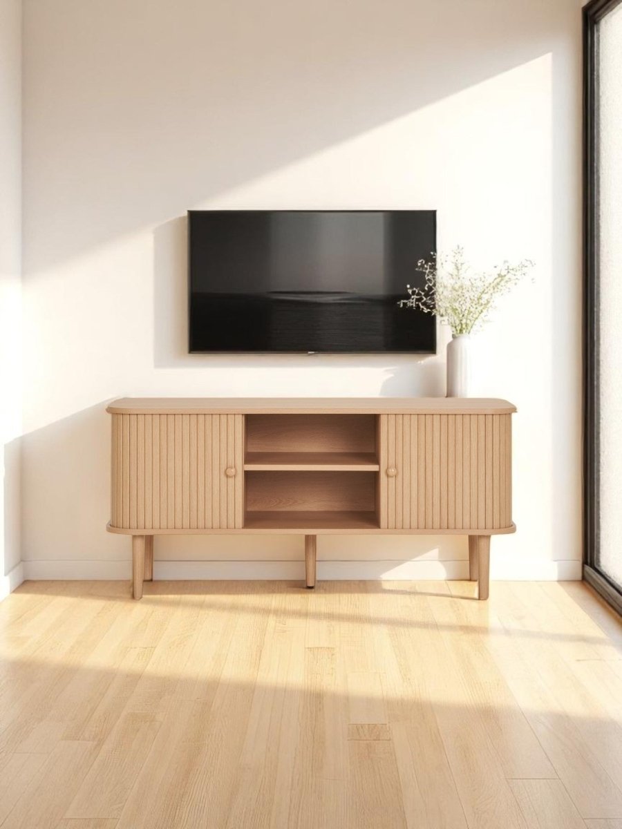 TV - meubel in Licht Hout – Boho & Japandi Interieurstijl - 113 cm