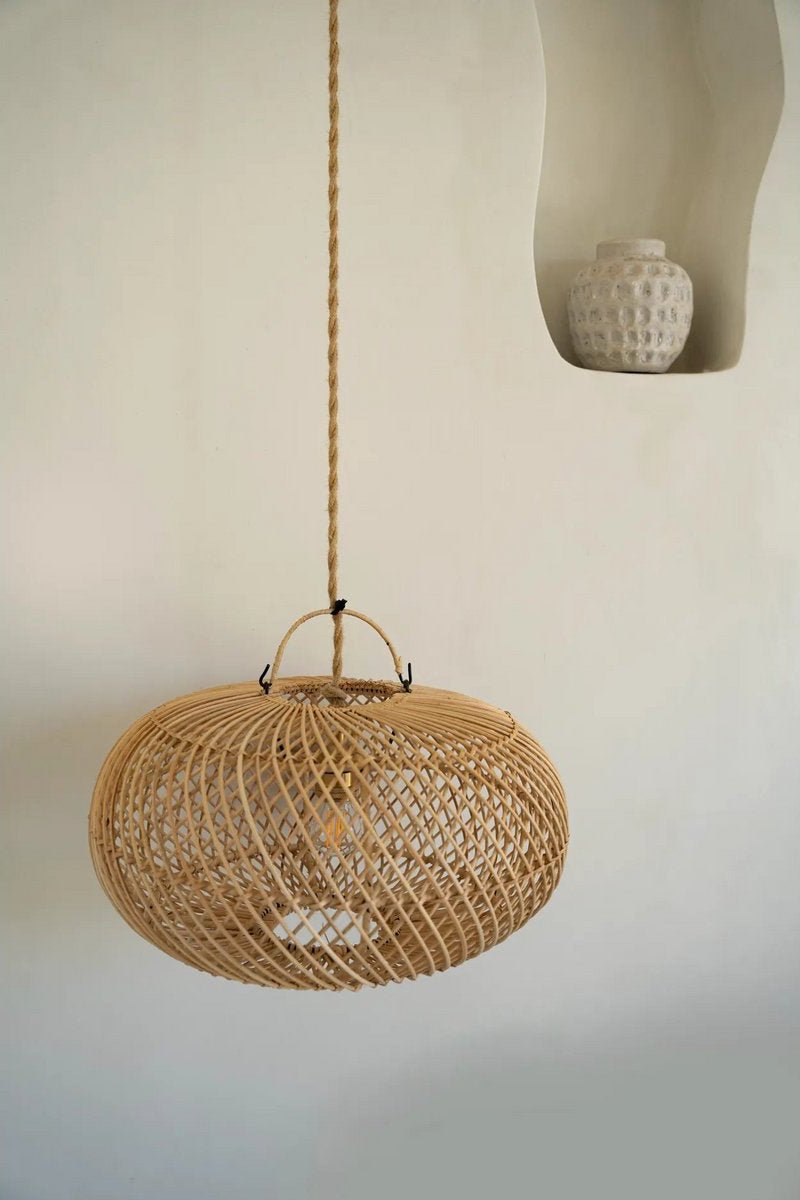 Ovale Rotan Hanglamp – S