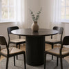 Ronde Eettafel Mangohout Zwart Ø120cm - Japandi Stijl - Studio Botanika