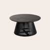 Ronde Salontafel Mangohout Zwart Ø80cm - Japandi Stijl - Studio Botanika