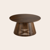 Ronde Salontafel Mangohout Donkerbruin Ø80cm - Japandi Stijl - Studio Botanika