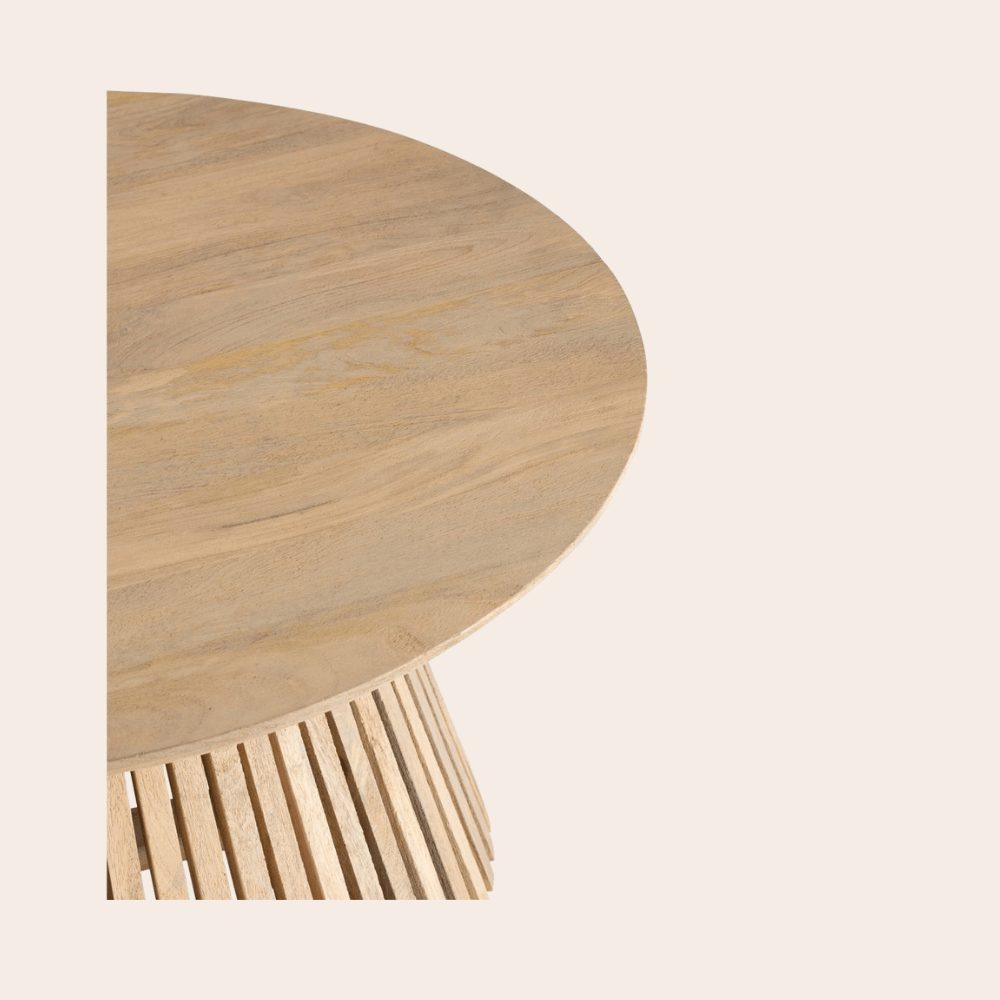 Ronde Salontafel Mangohout Naturel Ø80cm - Japandi Stijl - Studio Botanika
