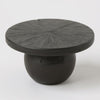 Ronde Zwarte Salontafel Hout met Bolvoet - Ø80 cm - Studio Botanika