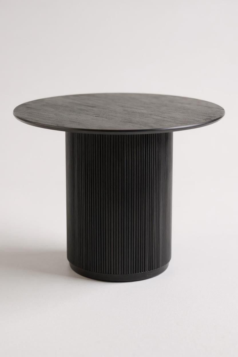 Ronde Eettafel Mangohout Zwart Ø120cm - Japandi Stijl - Studio Botanika
