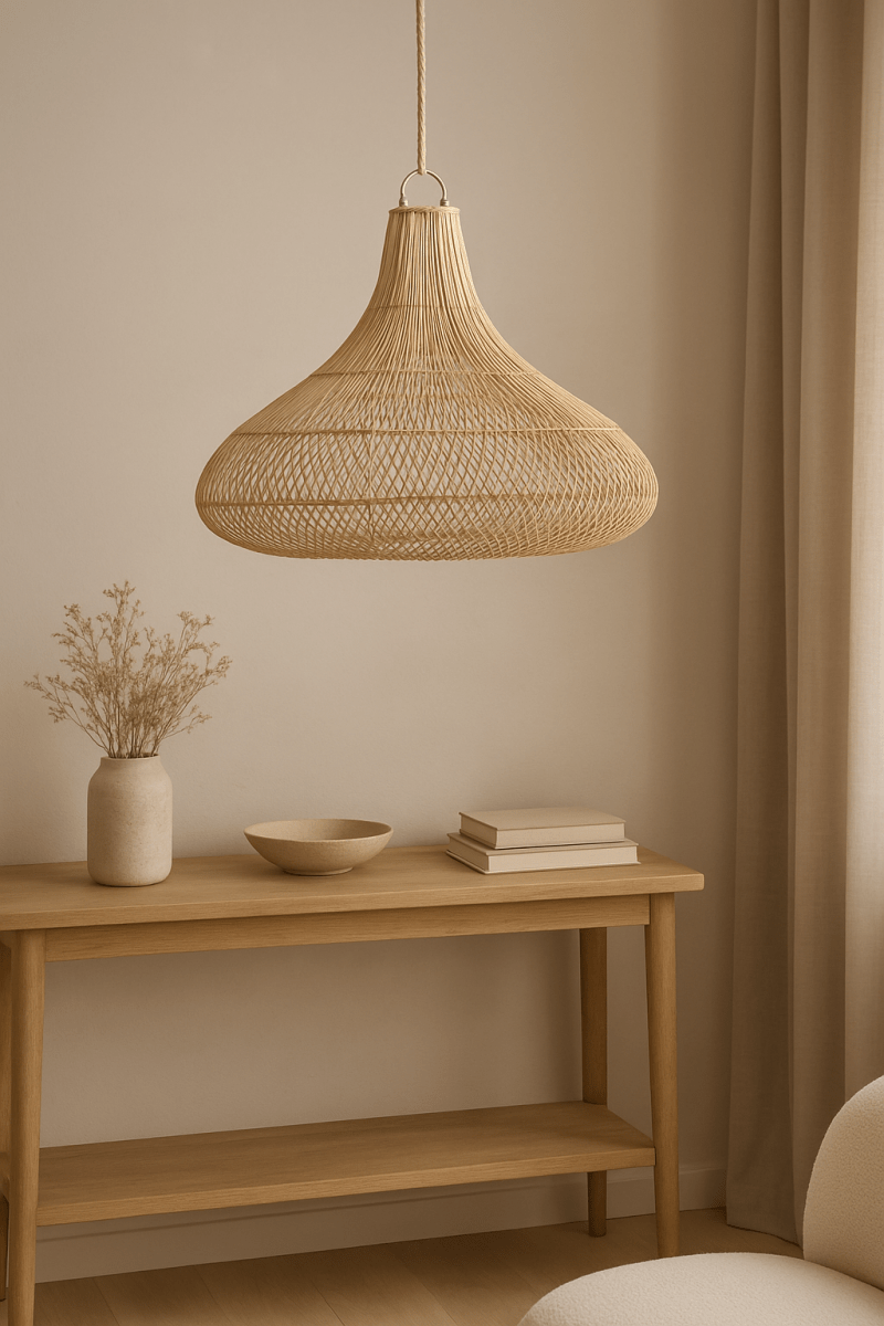 Rotan Druppelvormige Hanglamp - 120 cm