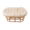 Rotan Sofa Met Wit Kussen - Rotan Bank Boho Stijl - Studio Botanika