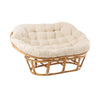 Rotan Sofa Met Wit Kussen - Rotan Bank Boho Stijl - Studio Botanika