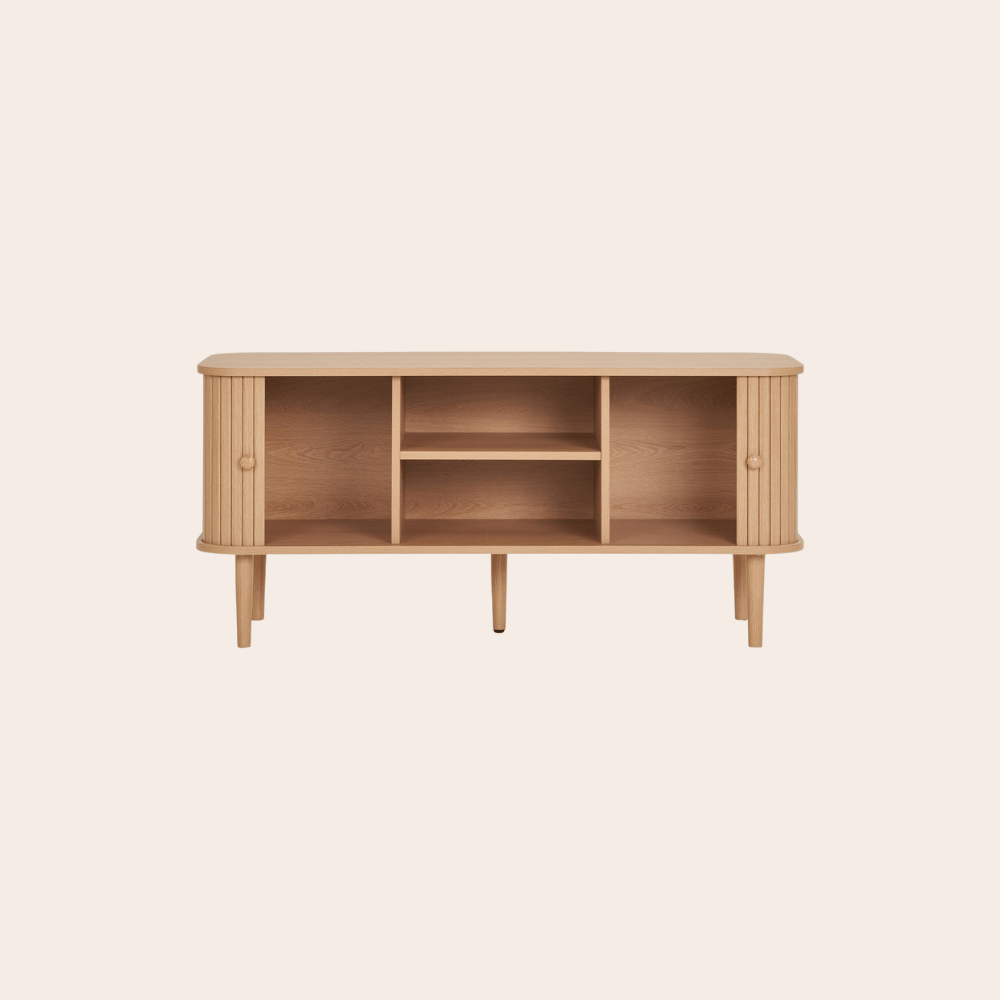 TV - meubel in Licht Hout – Boho & Japandi Interieurstijl - 113 cm