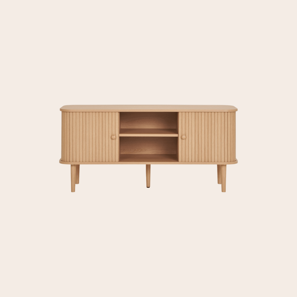 TV - meubel in Licht Hout – Boho & Japandi Interieurstijl - 113 cm