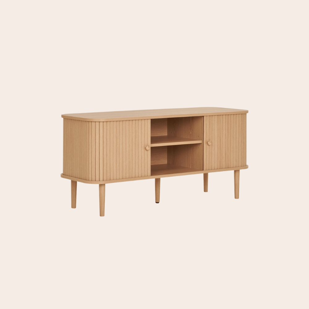TV - meubel in Licht Hout – Boho & Japandi Interieurstijl - 113 cm