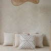 Tribal Kussenhoes - Wit met Zwart Patroon - Boho Sierkussen