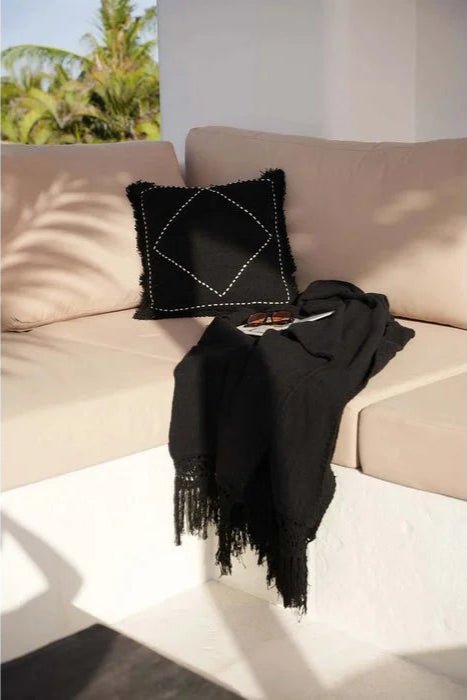 Tribal Kussenhoes Zwart met Wit Patroon – 50x50 cm – Boho Chic Sierkussen