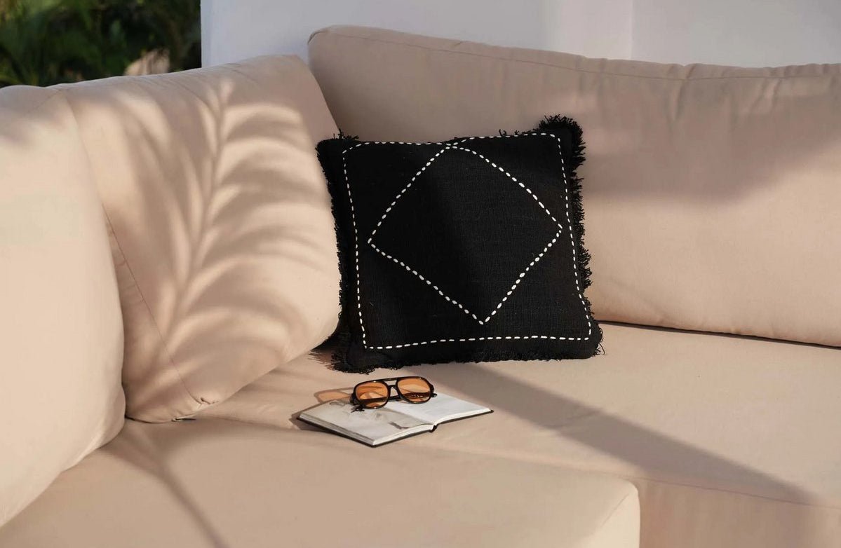 Tribal Kussenhoes Zwart met Wit Patroon – 50x50 cm – Boho Chic Sierkussen