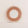 Wanddecoratie Ronde Boho spiegel met wit patroon - Handgemaakt - Studio Botanika