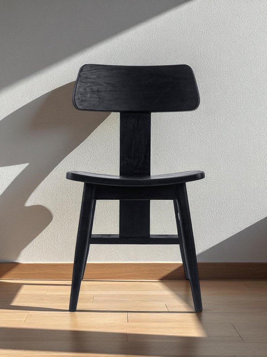 Zwarte Houten Eetkamerstoel - Duurzaam & Fair Trade - Japandi Stijl - Studio Botanika