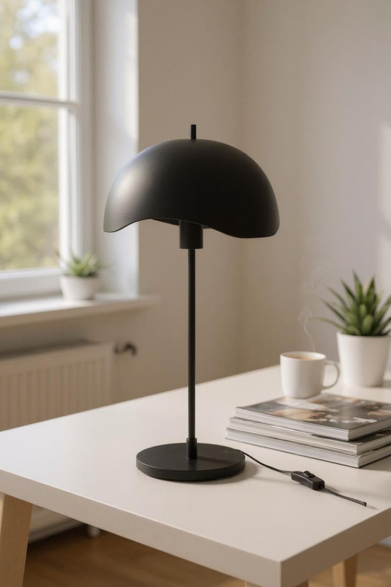 Zwarte Tafellamp met Marmeren Voet