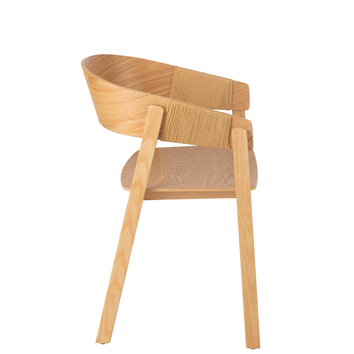 Licht Houten Stoel – Duurzaam Essenhout & Touw - Studio Botanika