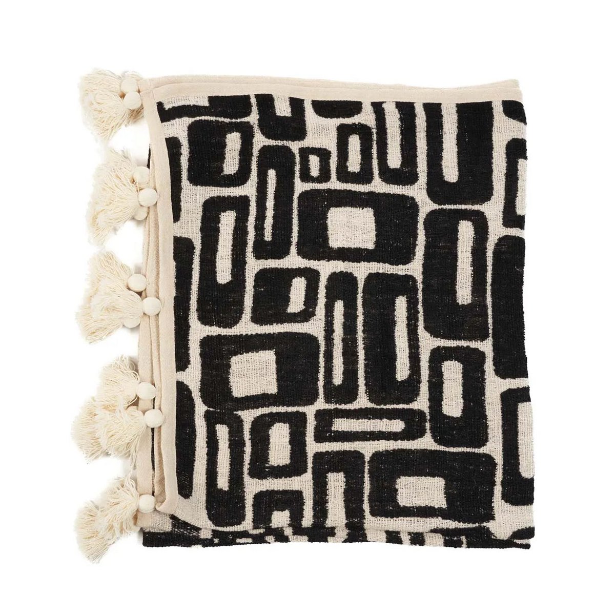 Zwart - Witte Aztec Patroon Bedsprei – Stijlvolle Deken Boho voor Bed of Bank