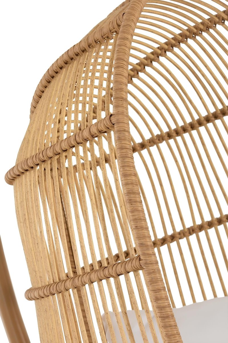 Houten Ovale Hangstoel Naturel – Boho stijl - Studio Botanika