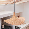Rotan Hanglamp met Hoedvorm