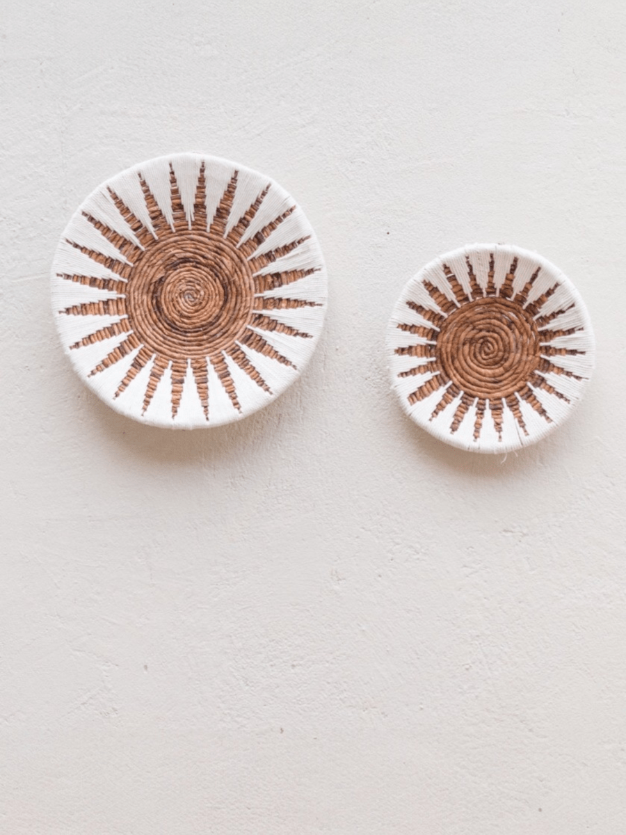 Boho Wanddecoratie Schalen - Wit Zonpatroon - Studio Botanika