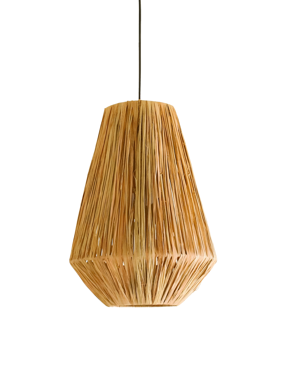 Boho Raffia Hanglamp – Kegelvorm