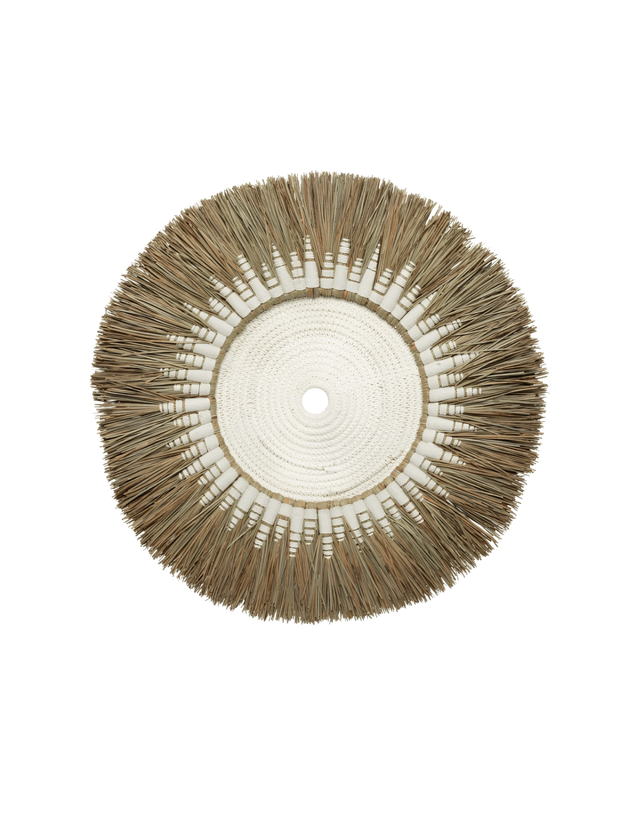 Boho Raffia Macramé wanddecoratie - Wit Naturel