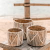 Boho Ronde Mand - Naturel Wit