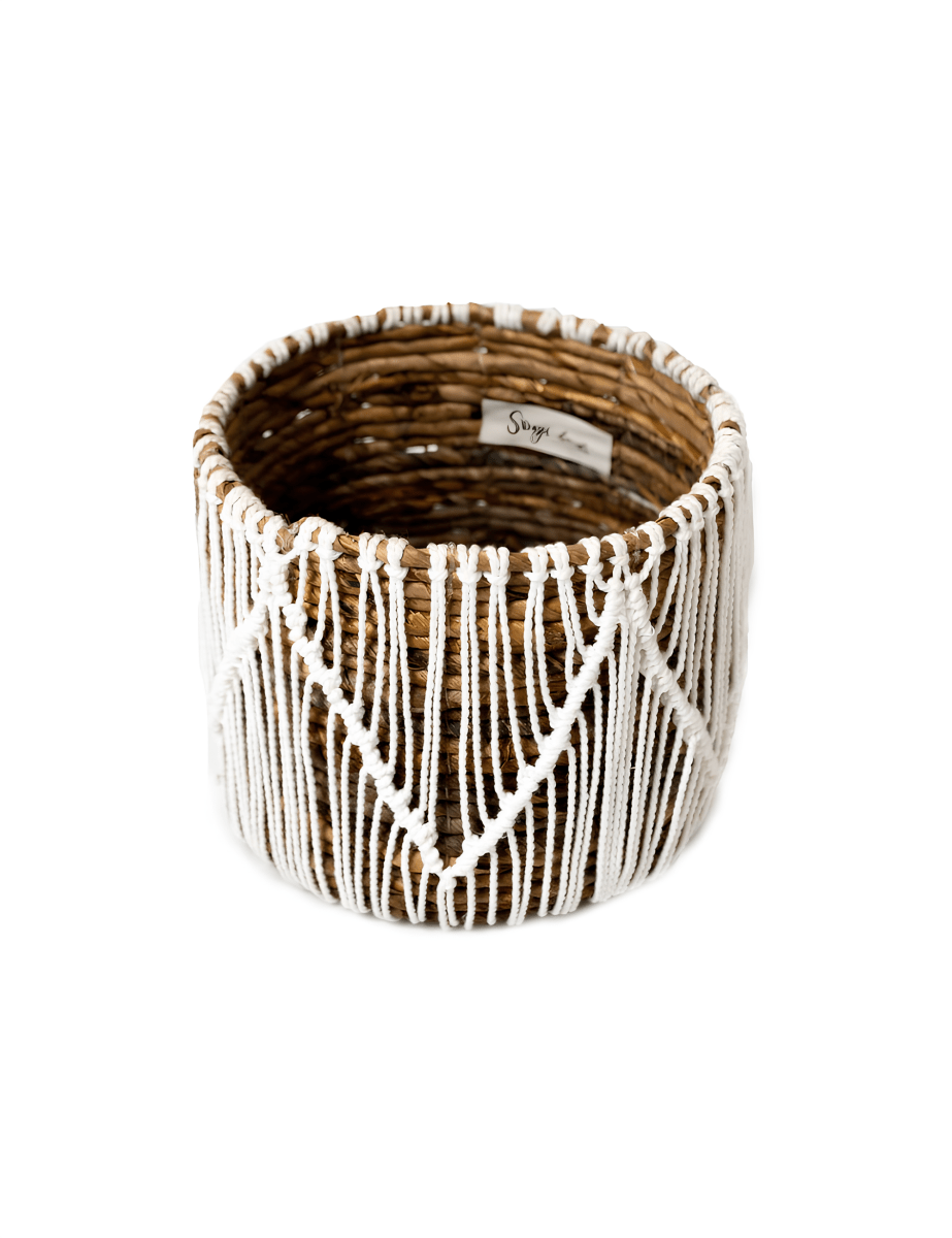 Boho Ronde Mand - Naturel Wit