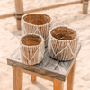 Boho Ronde Mand - Naturel Wit