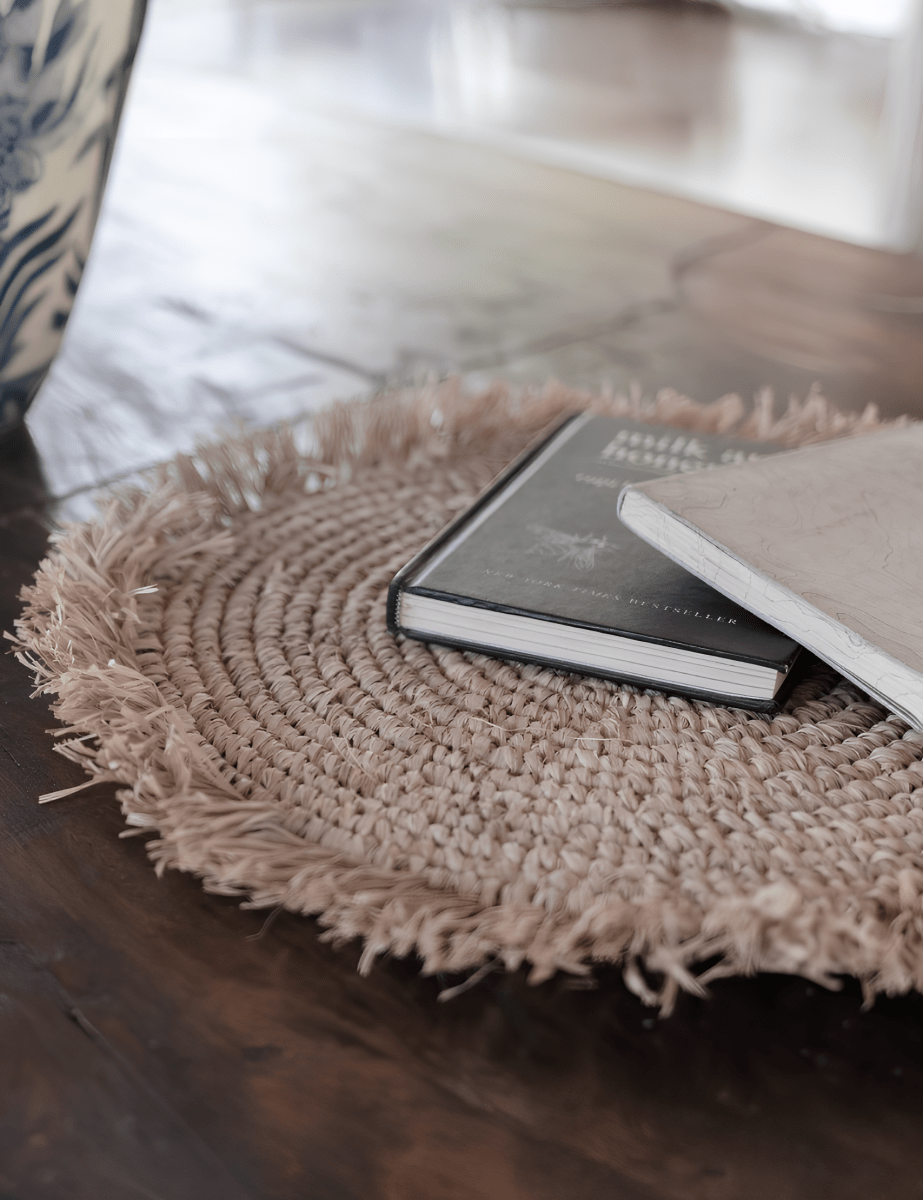 Boho Ronde Placemat Raffia met Franjes