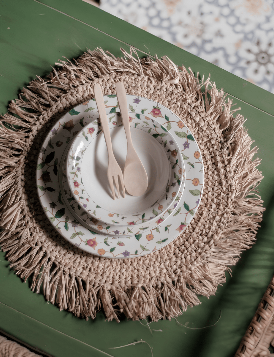 Boho Ronde Placemat Raffia met Franjes