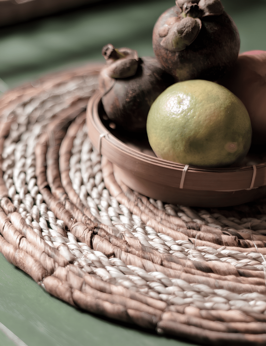 Boho Ronde Placemat van Bananenvezel & Zeegras