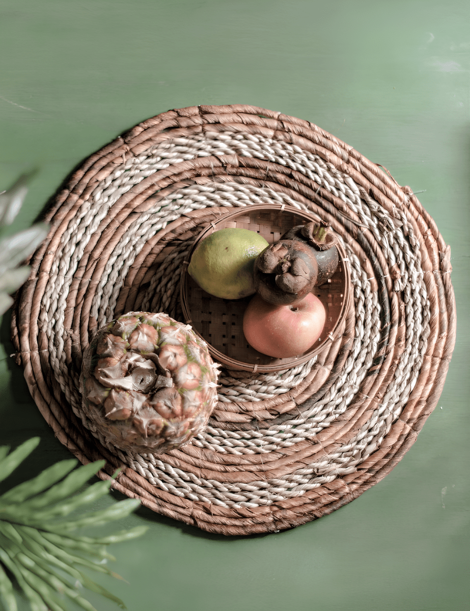 Boho Ronde Placemat van Bananenvezel & Zeegras